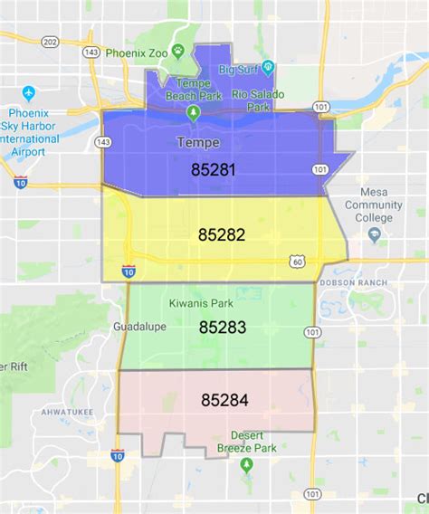 tempe zip codes map|Tempe ZIP Codes